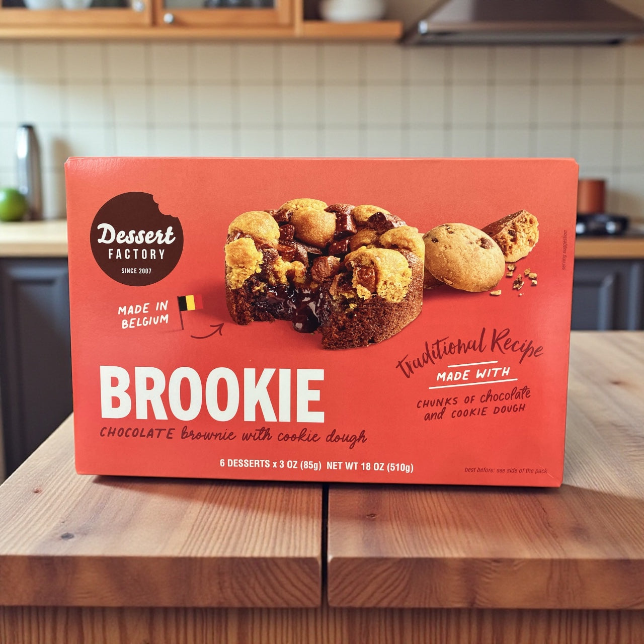 【冷蔵商品】デザートファクトリー ブルッキー  ブラウニーｘクッキー  85g x6　Delici