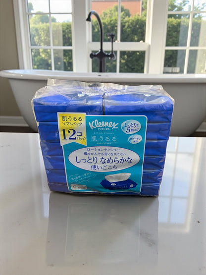 クリネックス 肌うるる ローションティッシュ ソフトパック 120組 x 12パック  保湿ティッシュ