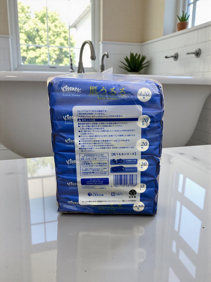 クリネックス 肌うるる ローションティッシュ ソフトパック 120組 x 12パック  保湿ティッシュ