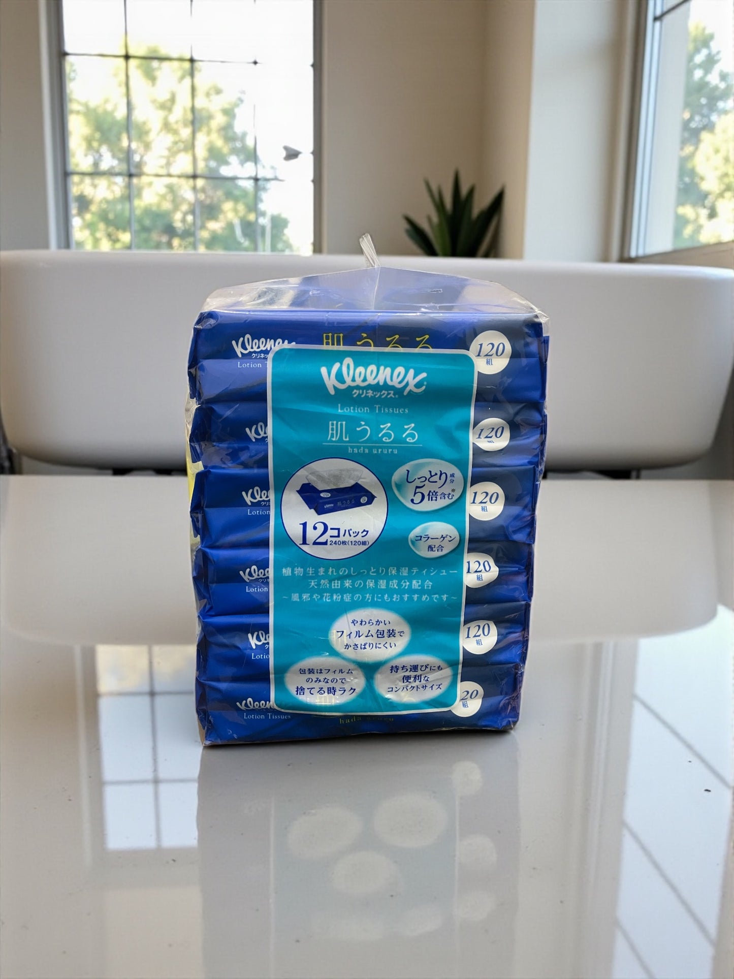 クリネックス 肌うるる ローションティッシュ ソフトパック 120組 x 12パック  保湿ティッシュ