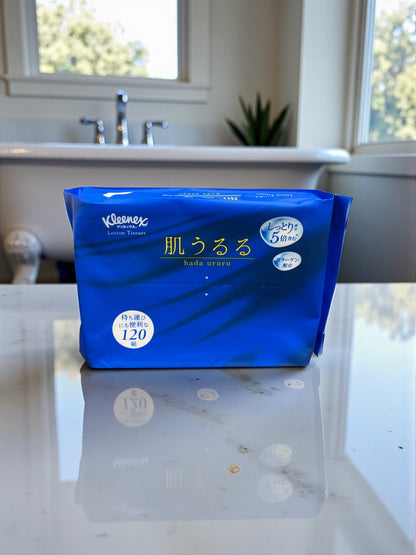 クリネックス 肌うるる ローションティッシュ ソフトパック 120組 x 12パック  保湿ティッシュ