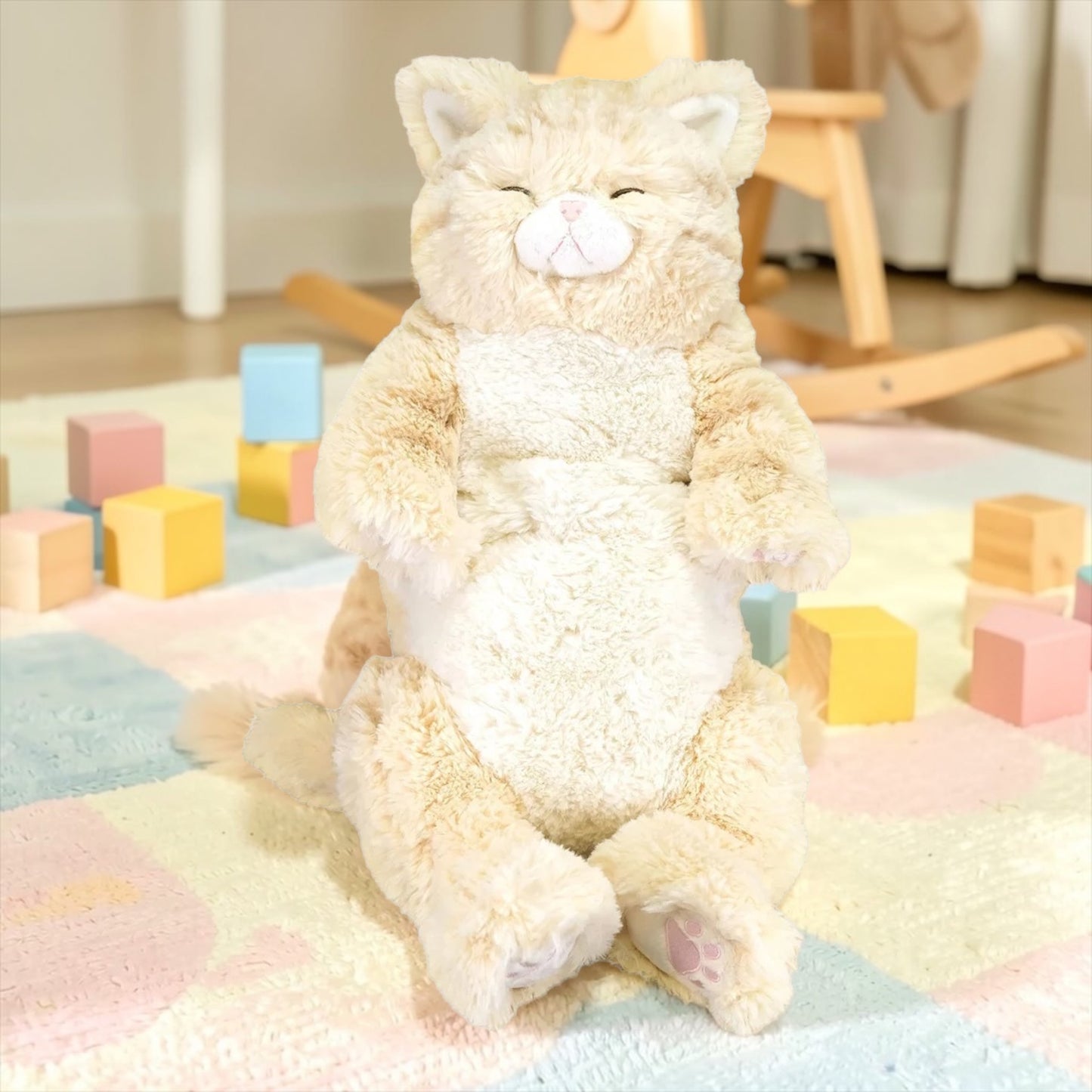 サンレモン ひざねこすやすや L サイズ  ぬいぐるみ  ねこ 猫    カラー  キイロ