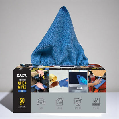 EUROW マイクロワイプ 50枚入り 使い捨てタオル カラー ブルー