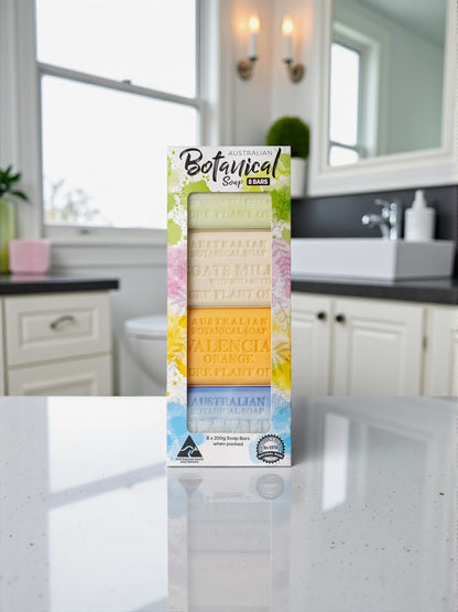 オーストラリアン ボタニカル バーソープ 200g x 8個入り  アロエベラ&グリーンティー  ヤギミルク&シアバター  バレンシアオレンジ  シーソルト&オーシャンミネラルズ